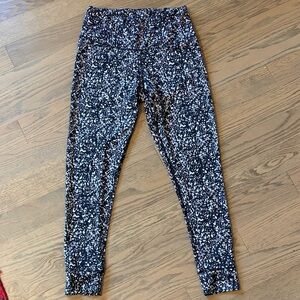 Reebok Speedwick Full Length Black and White Patterned Leggings